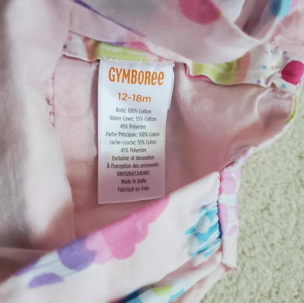 Gymboree Girls Pink Cupcake Embroidered Smocked Dress sz12-18m
